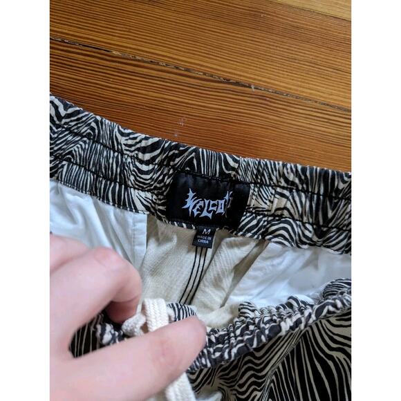 Men's Welcome Skateboard Skater Equine Trippy Wavy Pattern Pull On Pants Sz M - Picture 4 of 5